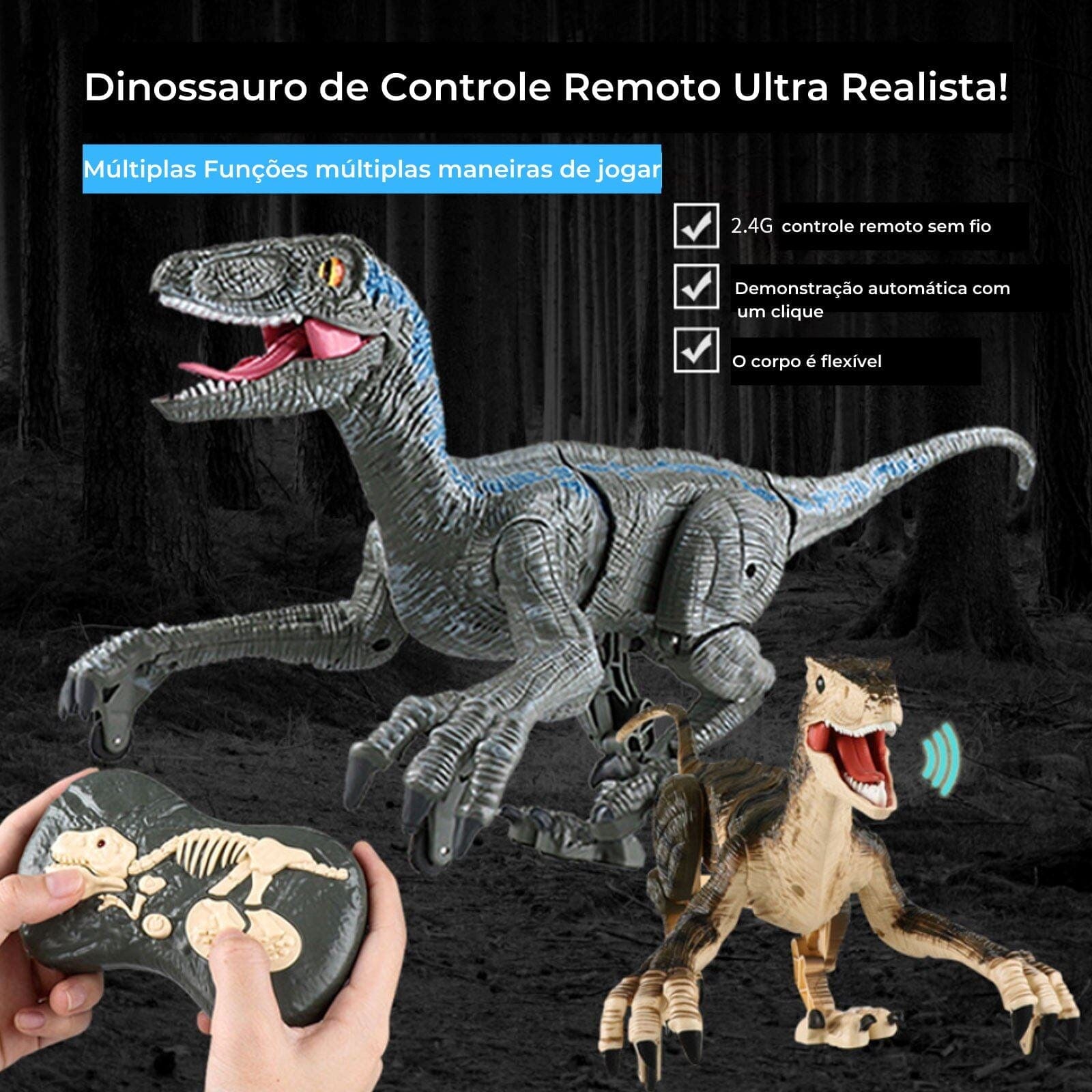 Dinosaur Toys ™ - Dinossauro de Controle Remoto Ultra Realista