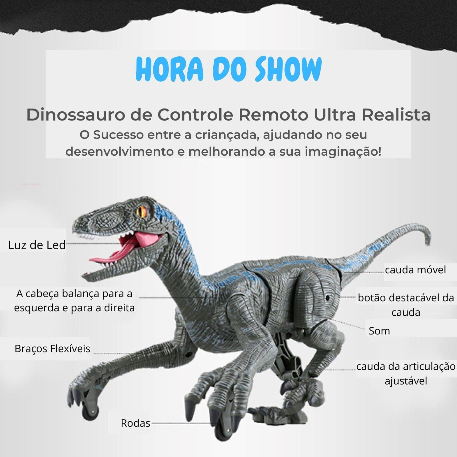 Dinosaur Toys ™ - Dinossauro de Controle Remoto Ultra Realista