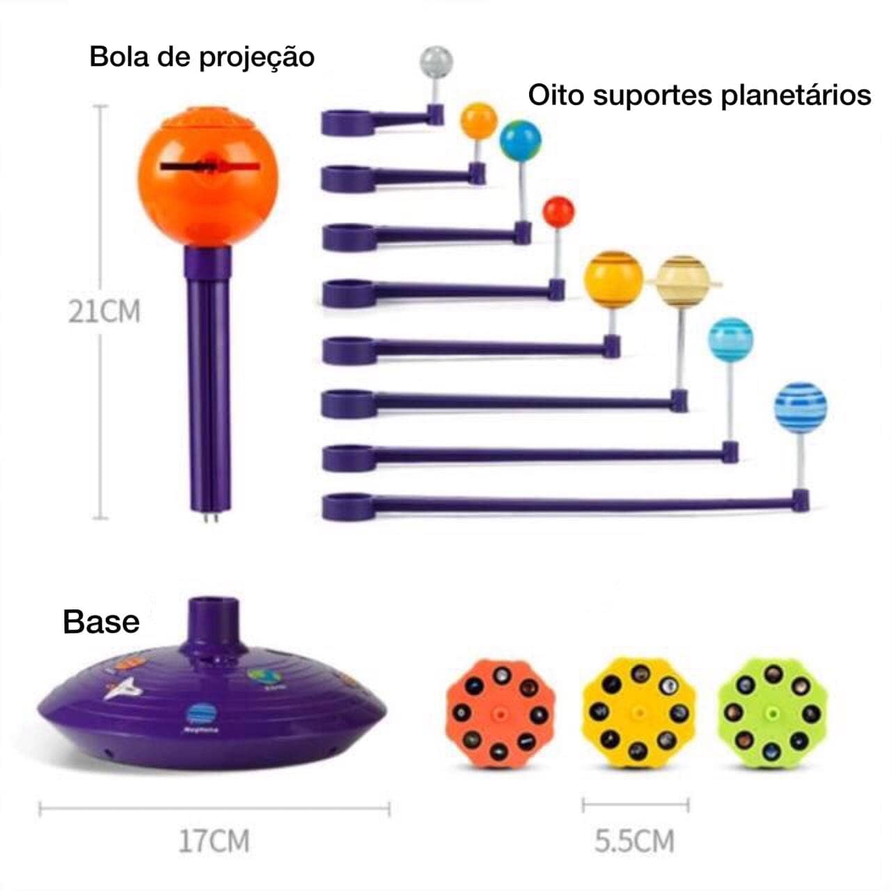 Sistema Solar Oito Planetas Com Luz e Projeção